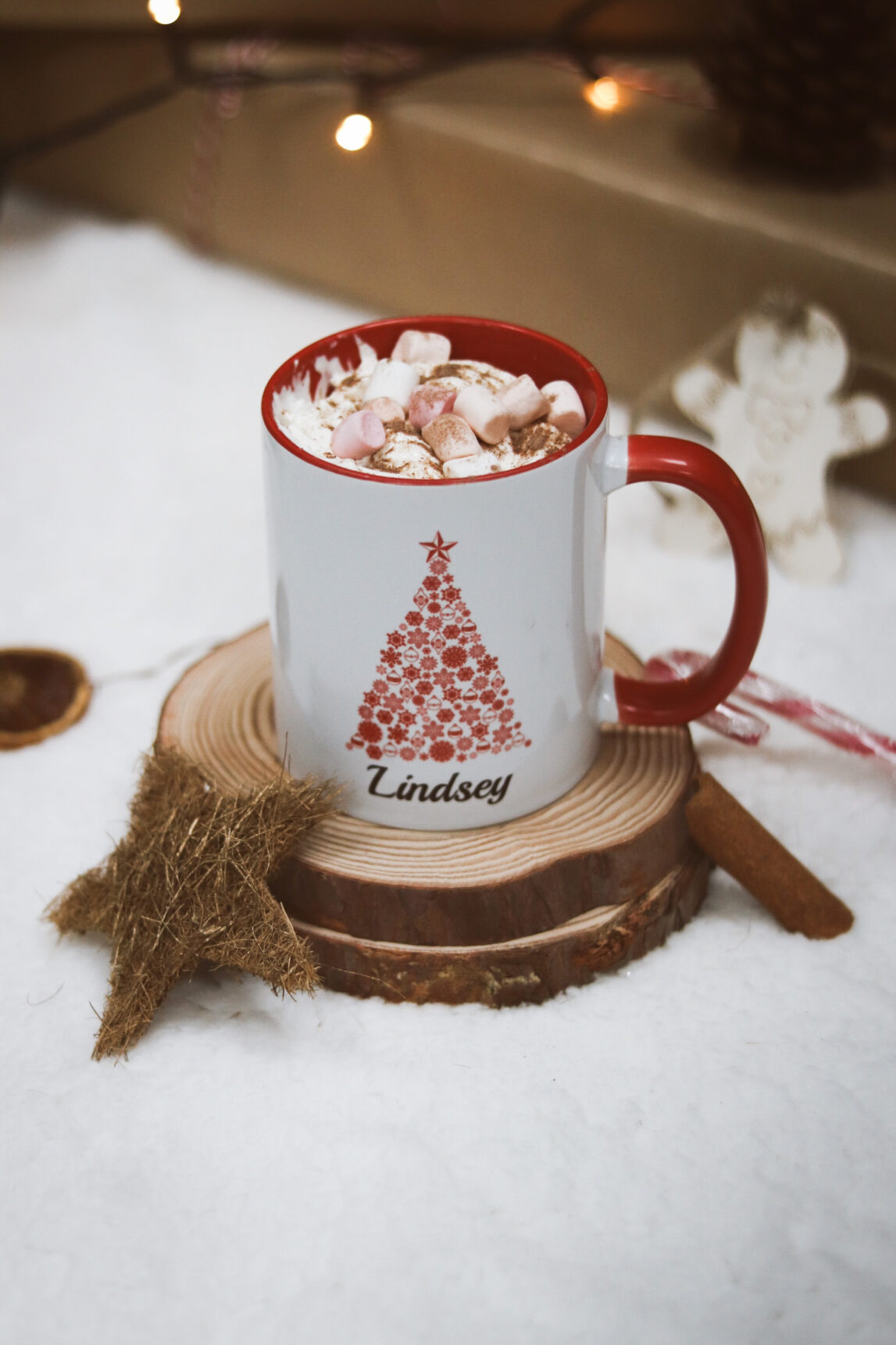 Christmas Personalised Mug - Elegant Xmas tree
